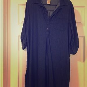 Jean quarter sleeve short dress